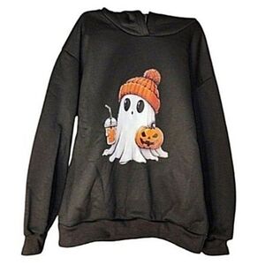 New! Women's Halloween Cartoon Ghost Hoodie Size M